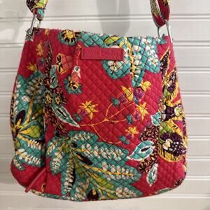 Vera Bradley 12x10x3 Rumba Print Hadley Crossbody Bag Red